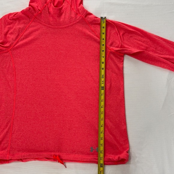 Under Armour Hoodie Womens Sz XL Pink Heatgear Lightweight Stretch Thumb Holes - Picture 7 of 8